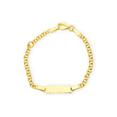 Baby Kinder Gelbgold ID-Bracelet mit Gratis Gravur, Länge: 14 cm - GB-498/9
